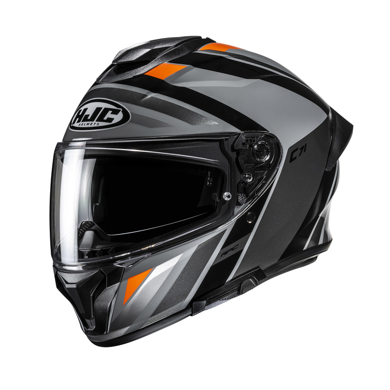 KASK MOTOCYKLOWY HJC C71 FABER BLACK ORANGE XL