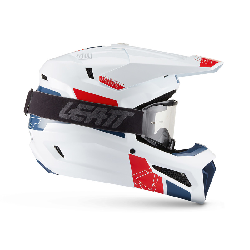 KASK MOTOCYKLOWY Z GOGLAMI LEATT KIT MOTO 3.5 WHITE XXL