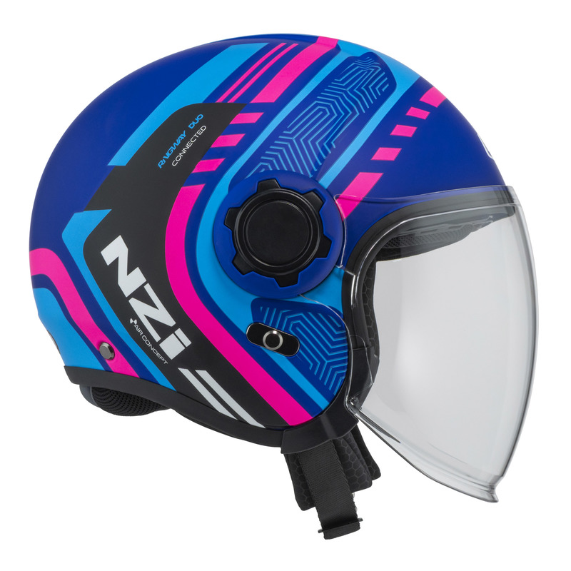 KASK MOTOCYKLOWY NZI RINGWAY 2 DUO CONNECTED BLUE PINK BLUE MATT XS