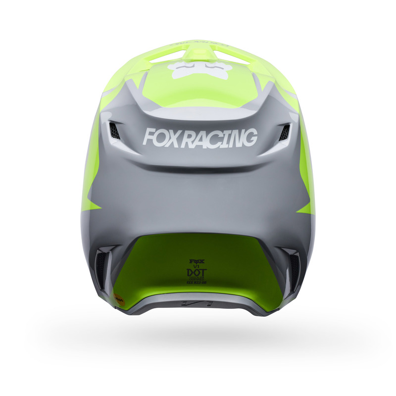 KASK MOTOCYKLOWY FOX V1 FRAME GREY YELLOW