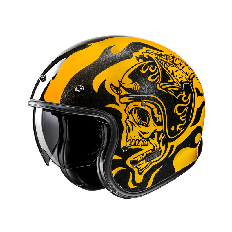 KASK MOTOCYKLOWY HJC V31 FLAME YELLOW BLACK XXL
