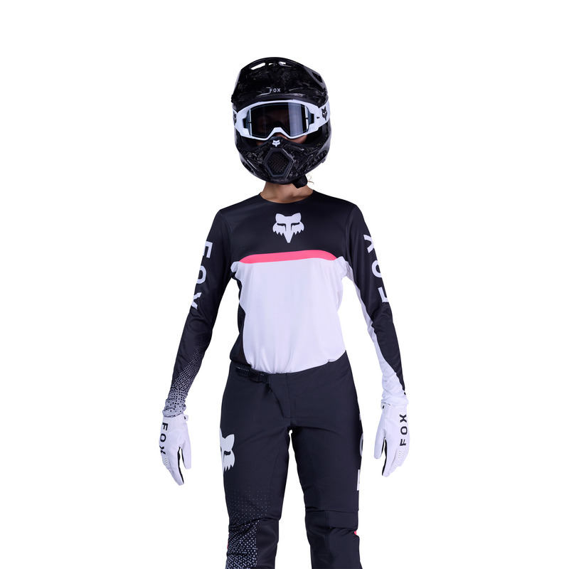 BLUZA MOTOCYKLOWA DAMSKA FOX FLEXAIR FRACTURE WHITE BLACK