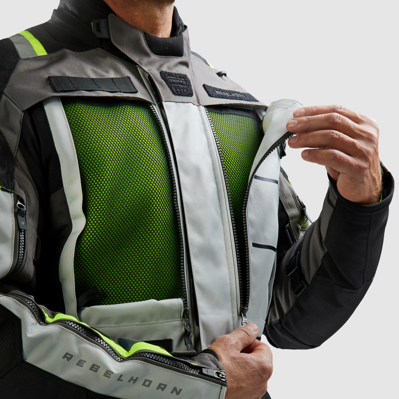 KURTKA MOTOCYKLOWA TEKSTYLNA REBELHORN CUBBY 5 BLACK GREY FLUO YELLOW