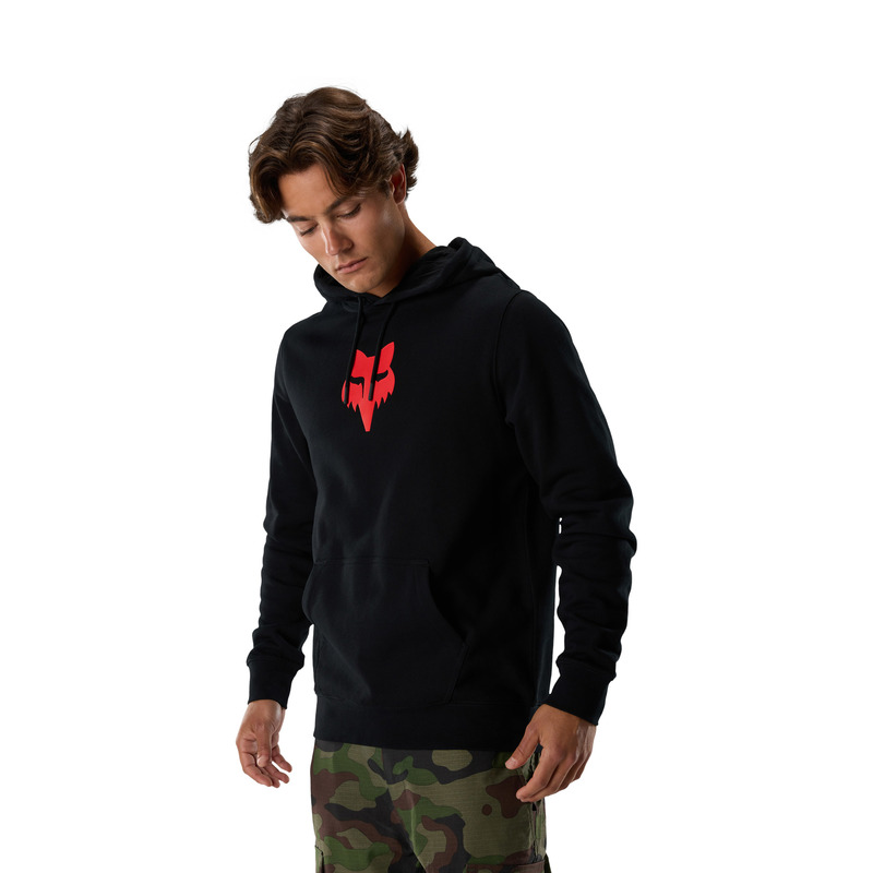 BLUZA Z KAPTUREM FOX HEAD FLEECE PO BLACK RED