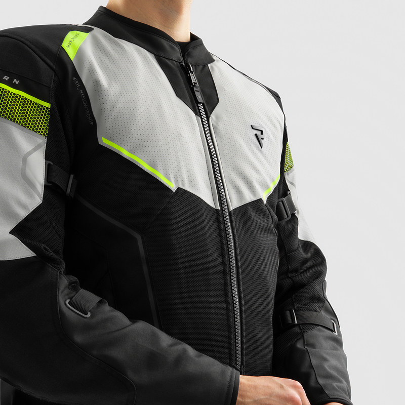 KURTKA MOTOCYKLOWA TEKSTYLNA REBELHORN HIFLOW 5 BLACK GREY FLUO YELLOW