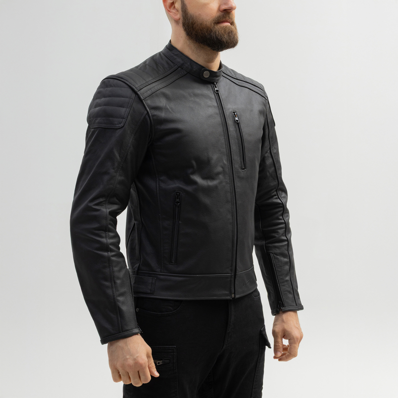 KURTKA MOTOCYKLOWA SKÓRZANA BROGER LEGEND BLACK