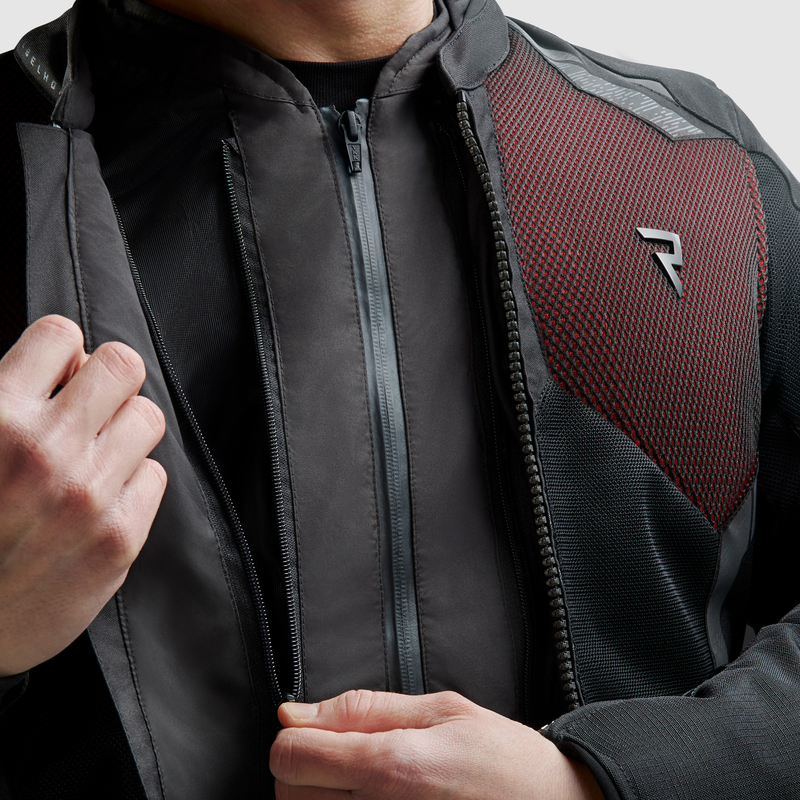 KURTKA MOTOCYKLOWA TEKSTYLNA REBELHORN JAX BLACK RED