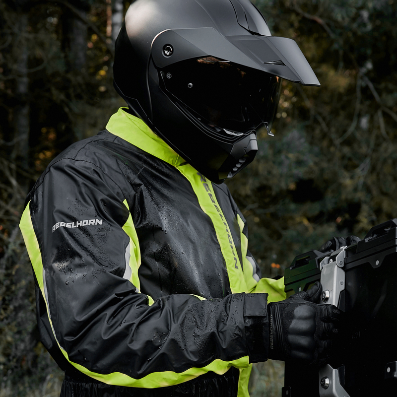 KOMBINEZON PRZECIWDESZCZOWY REBELHORN TRAVEL BLACK FLUO YELLOW