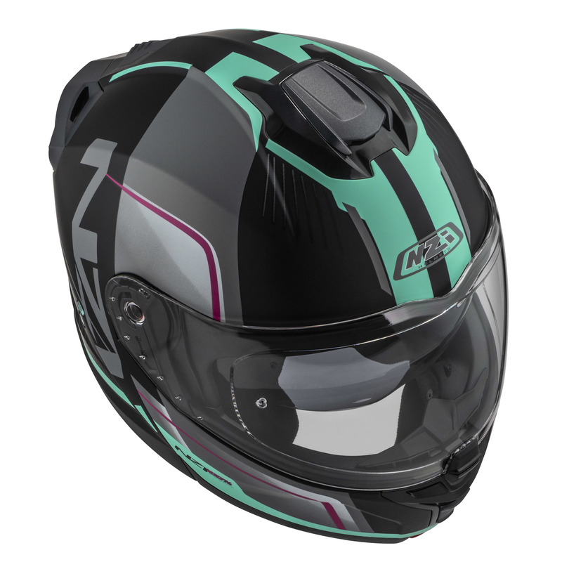KASK MOTOCYKLOWY NZI COMBI 3 DUO ORBE BLACK ANTRACITE BEIGE TURQUOISE MATT L