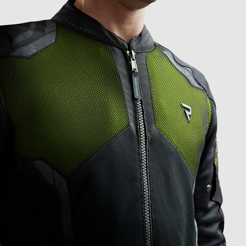 KURTKA MOTOCYKLOWA TEKSTYLNA REBELHORN JAX BLACK FLUO YELLOW