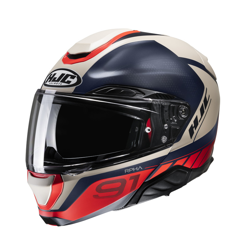KASK MOTOCYKLOWY HJC RPHA91 RAFINO GREY RED XL