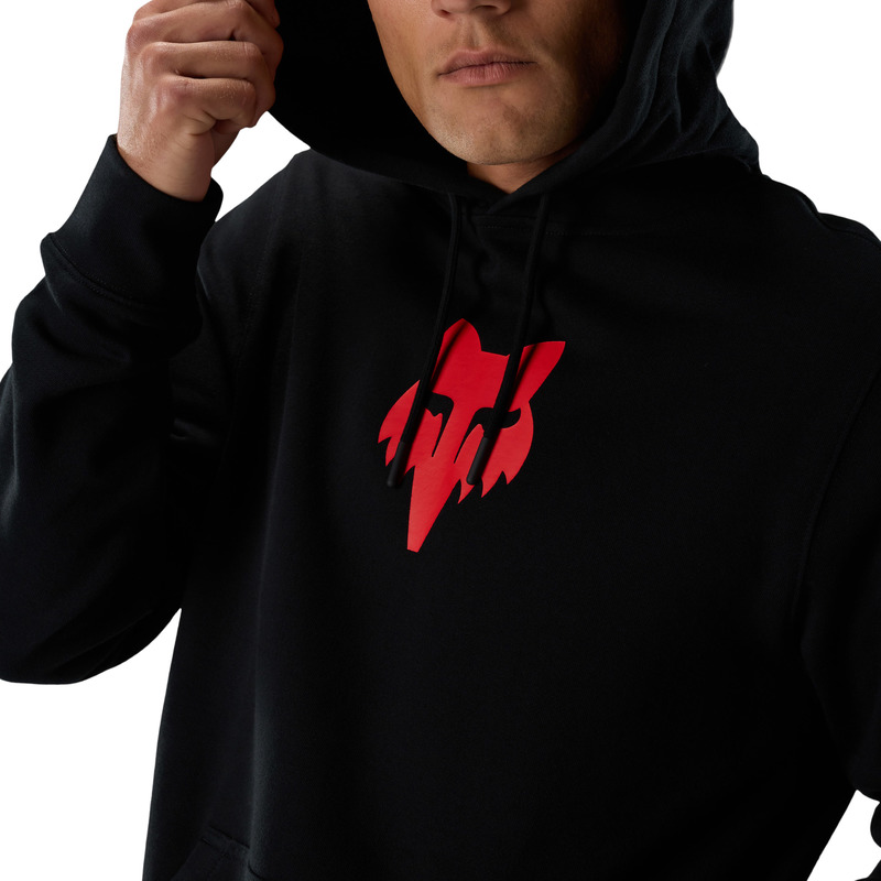 BLUZA Z KAPTUREM FOX HEAD FLEECE PO BLACK RED