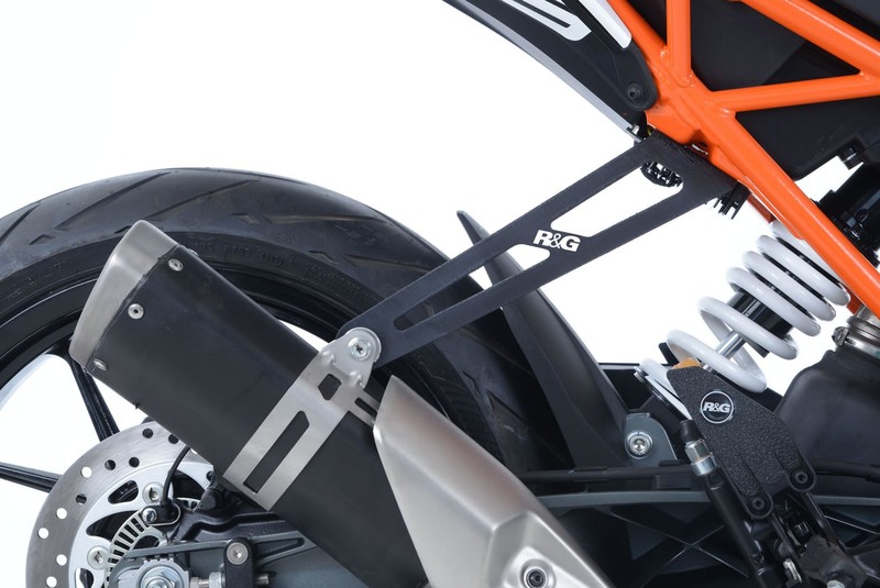 MOCOWANIE WYDECHU + ZAŚLEPKA PODNÓŻKA RG RACING KTM 125 DUKE (17-) BLACK