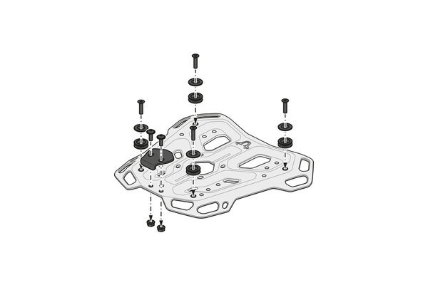 ZESTAW KUFRA CENTRALNEGO TRAX ADV SW-MOTECH YAMAHA TRACER 9 / GT / GT+ (24-) SILVER