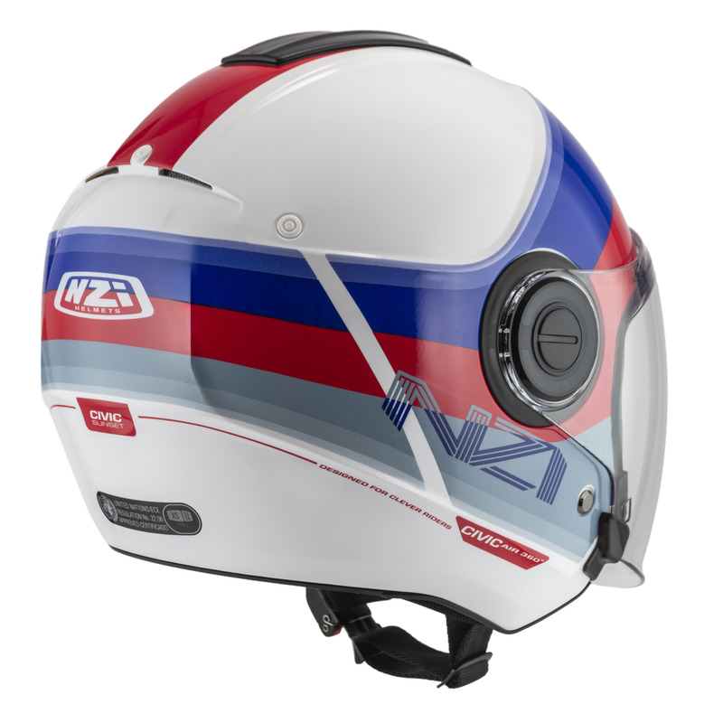 KASK MOTOCYKLOWY NZI CIVIC SUNSET WHITE BLUE RED XL