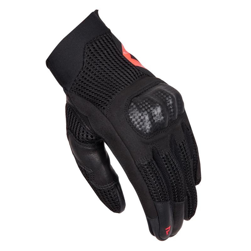 RĘKAWICE MOTOCYKLOWE DAMSKIE REBELHORN GAP 3 BLACK FLUO RED WXS