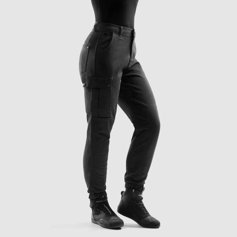 JEANSY MOTOCYKLOWE DAMSKIE REBELHORN FASTER BLACK 24/30