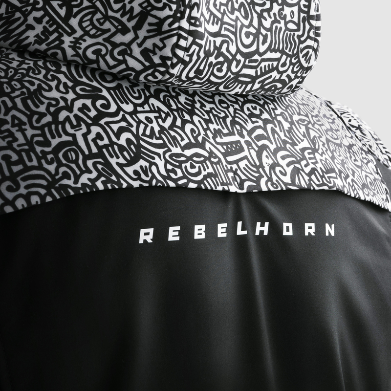KURTKA MOTOCYKLOWA TEKSTYLNA REBELHORN SLASH NORIAKI BLACK WHITE SOFTSHELL