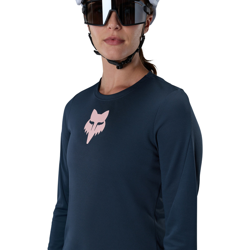 KOSZULKA ROWEROWA Z DŁUGIM RĘKAWEM DAMSKA FOX RANGER HEAD GALAXY BLUE XS
