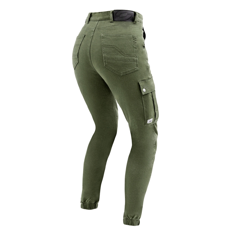 JEANSY MOTOCYKLOWE DAMSKIE OZONE JANE JOGGER FIT OLIVE 26/30