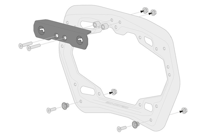 ZESTAW ADAPTERÓW NA STELAŻ EVO/PRO NA KUFRY BOCZNE SW-MOTECH GIVI TREKKER DOLOMITI