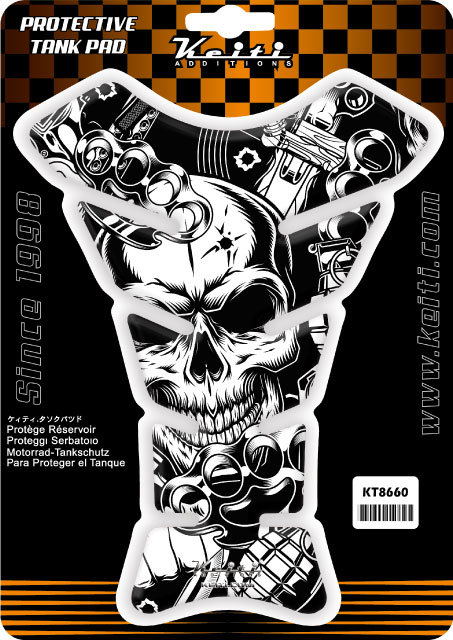 NAKLEJKA NA BAK TANKPAD KEITI SKULL WHITE