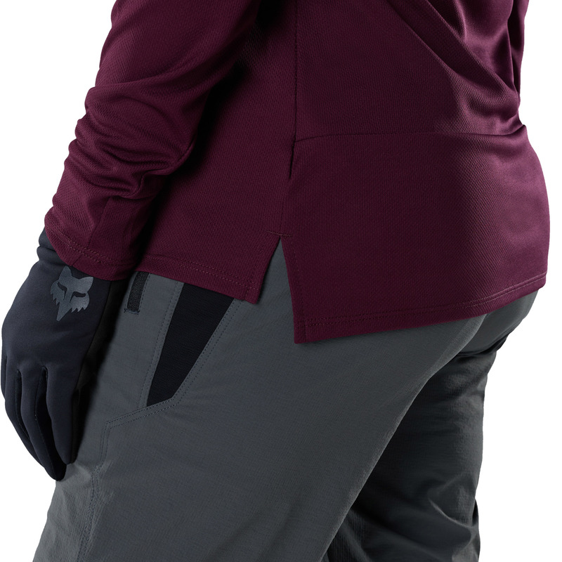 KOSZULKA ROWEROWA Z DŁUGIM RĘKAWEM DAMSKA FOX RANGER HEAD DARK MAROON S