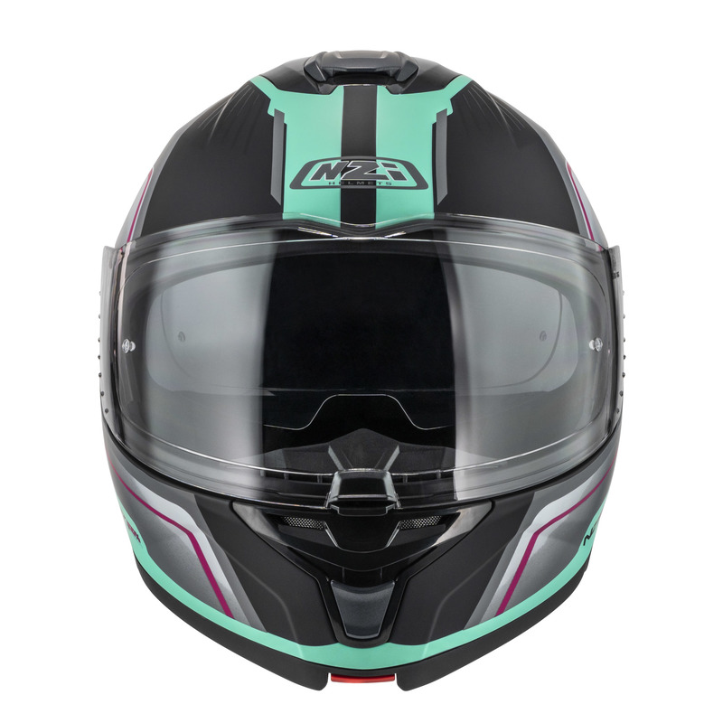 KASK MOTOCYKLOWY NZI COMBI 3 DUO ORBE BLACK ANTRACITE BEIGE TURQUOISE MATT L