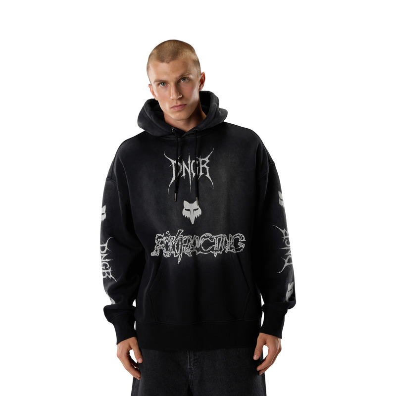 BLUZA Z KAPTUREM FOX DNGR HEAVYWEIGHT FLEECE PO BLACK