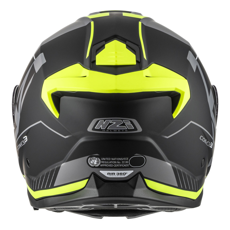 KASK MOTOCYKLOWY NZI COMBI 3 DUO ORBE BLACK ANTRACITE YELLOW MATT