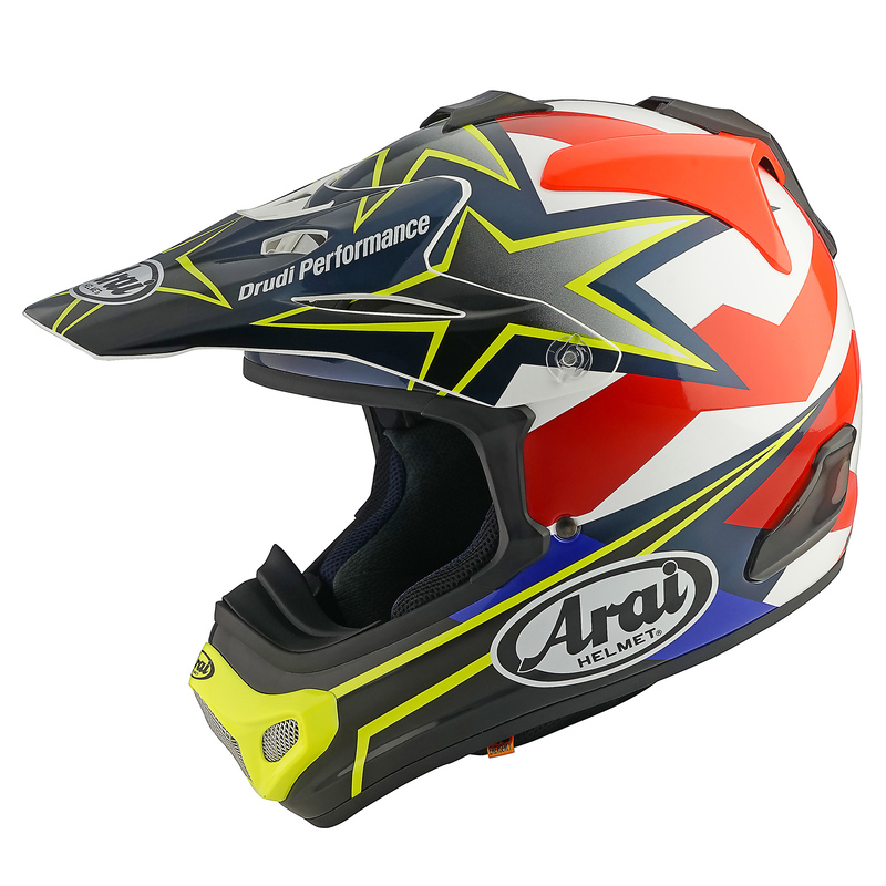 KASK MOTOCYKLOWY ARAI MX-V EVO STARS STRIPES FLUOR YELLOW XS