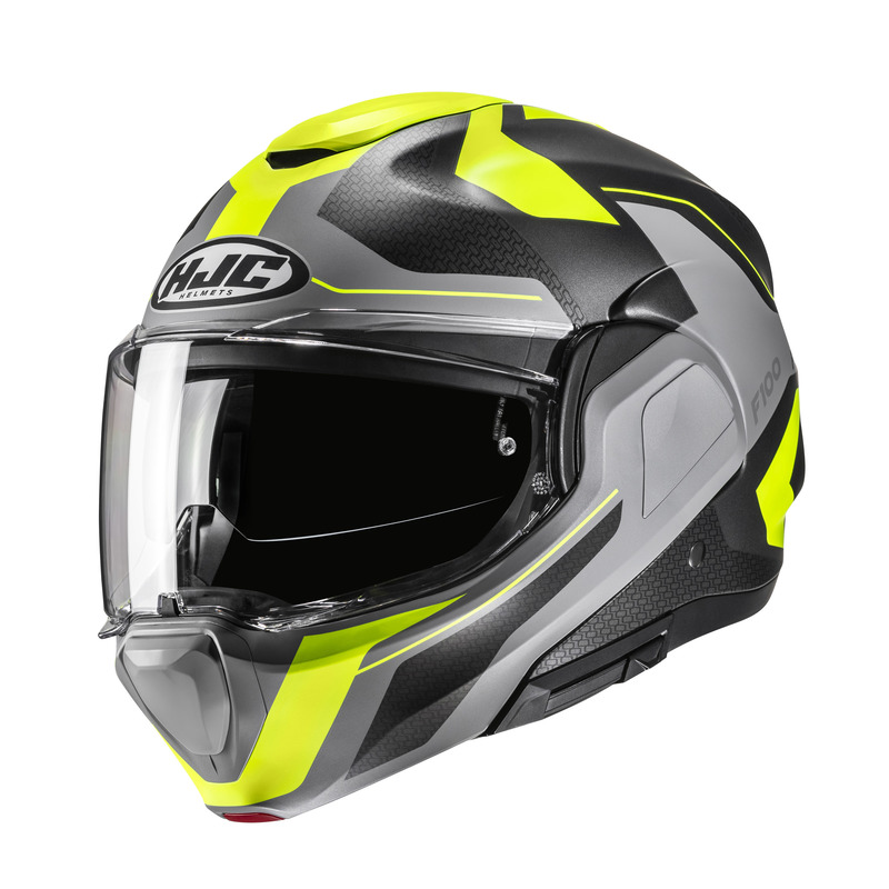 KASK MOTOCYKLOWY HJC F100 BIOS GREY YELLOW