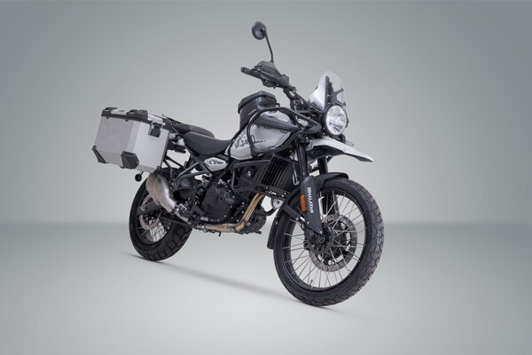 ZESTAW KUFRÓW BOCZNYCH TRAX ADV I STELAŻY SW-MOTECH ROYAL ENFIELD HIMALAYAN 450 (23-) SILVER 45/45L