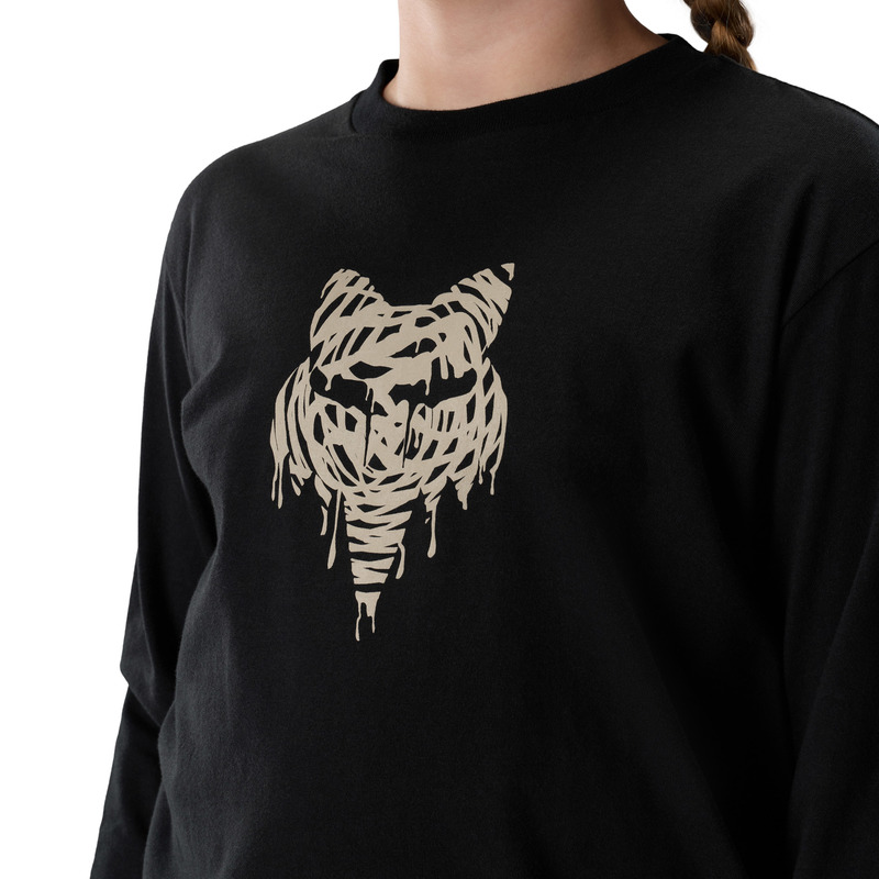 KOSZULKA Z DŁUGIM RĘKAWEM JUNIOR FOX ROUGHCUT ULTRA BLACK