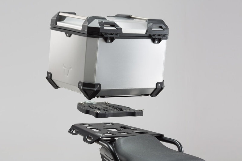 ZESTAW KUFRA CENTRALNEGO TRAX ADV SW-MOTECH BMW R 1200 GS LC (12-)/R 1250 GS (18-) SILVER
