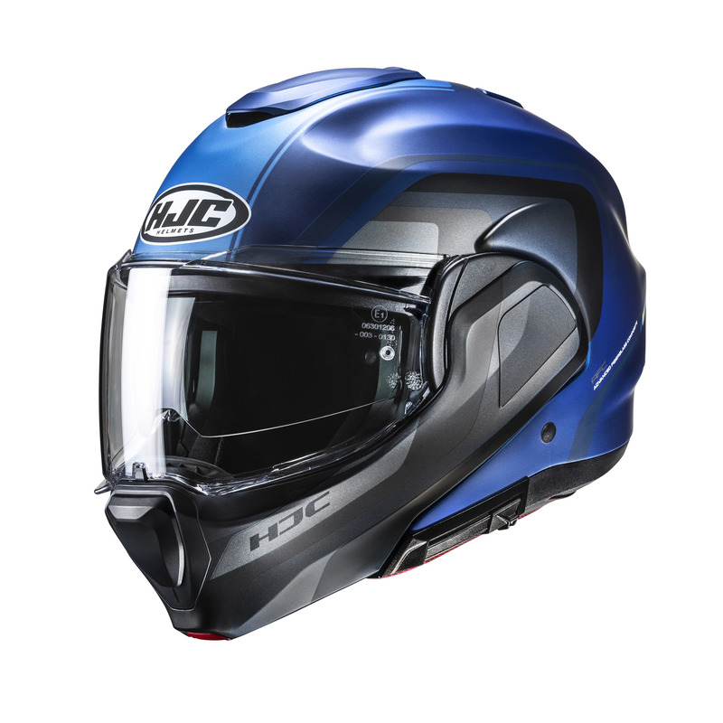 KASK MOTOCYKLOWY HJC F100 REFF BLUE GREY M