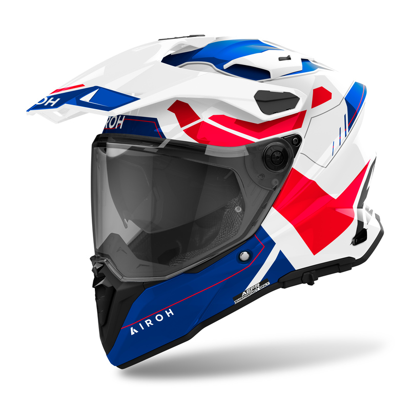 KASK MOTOCYKLOWY AIROH COMMANDER 2 REVEAL BLUE RED GLOSS