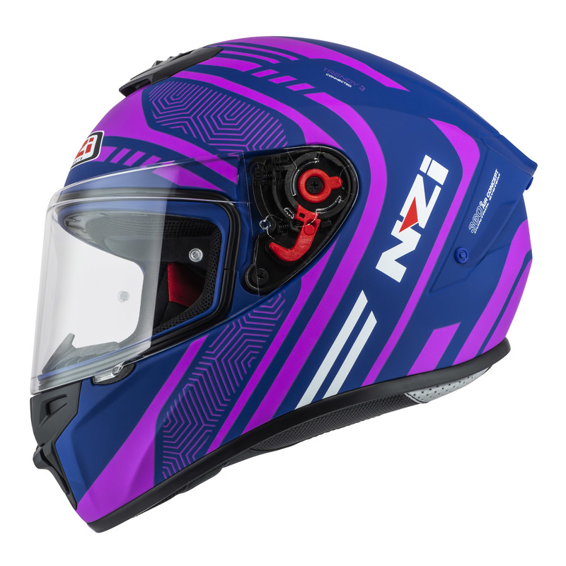 KASK MOTOCYKLOWY NZI TRENDY STREAM CONNECTED DARK BLUE PINK MATT S