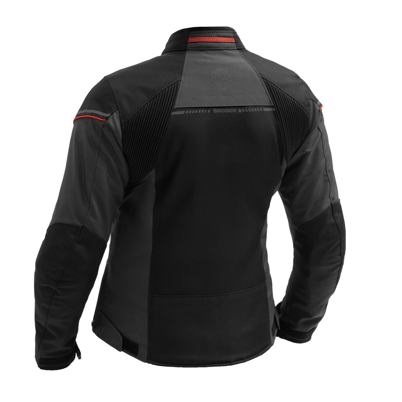 KURTKA MOTOCYKLOWA TEKSTYLNA DAMSKA BROGER GRID BLACK DARK GREY RED WL