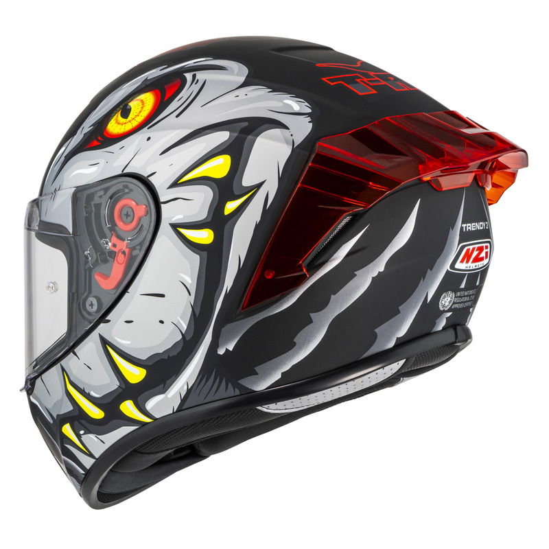 KASK MOTOCYKLOWY NZI TRENDY STREAM RAPTOR BLACK GREY RED S MATT