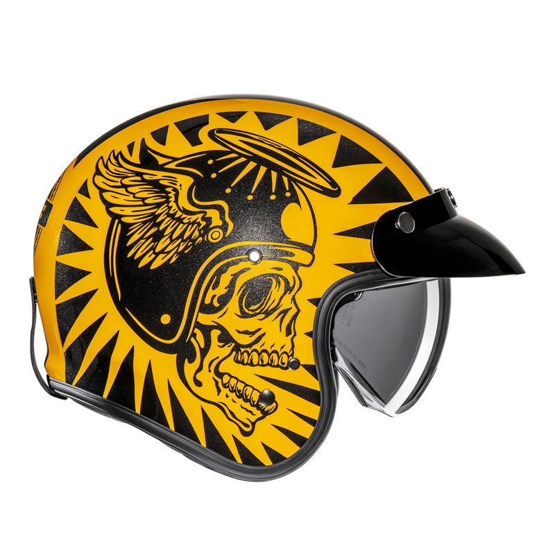 KASK MOTOCYKLOWY HJC V31 FLAME YELLOW BLACK XL
