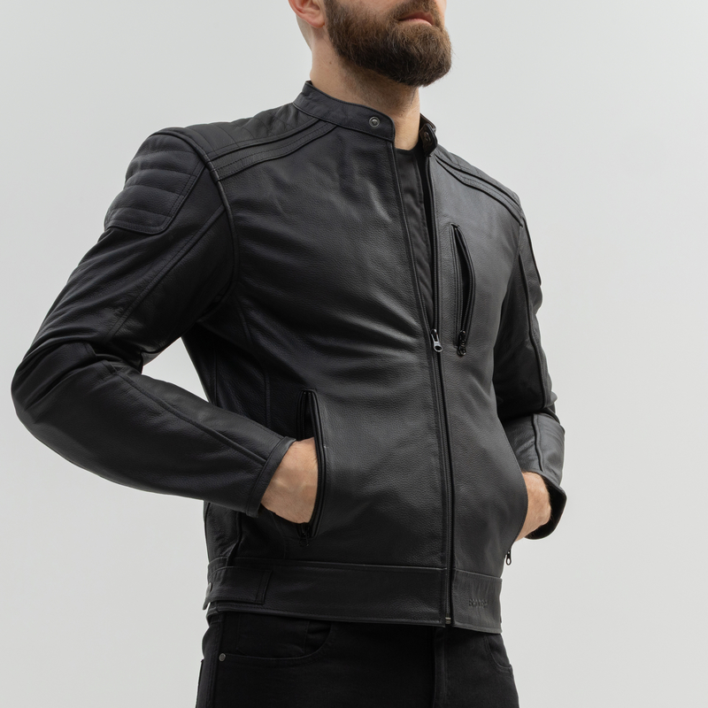 KURTKA MOTOCYKLOWA SKÓRZANA BROGER LEGEND BLACK
