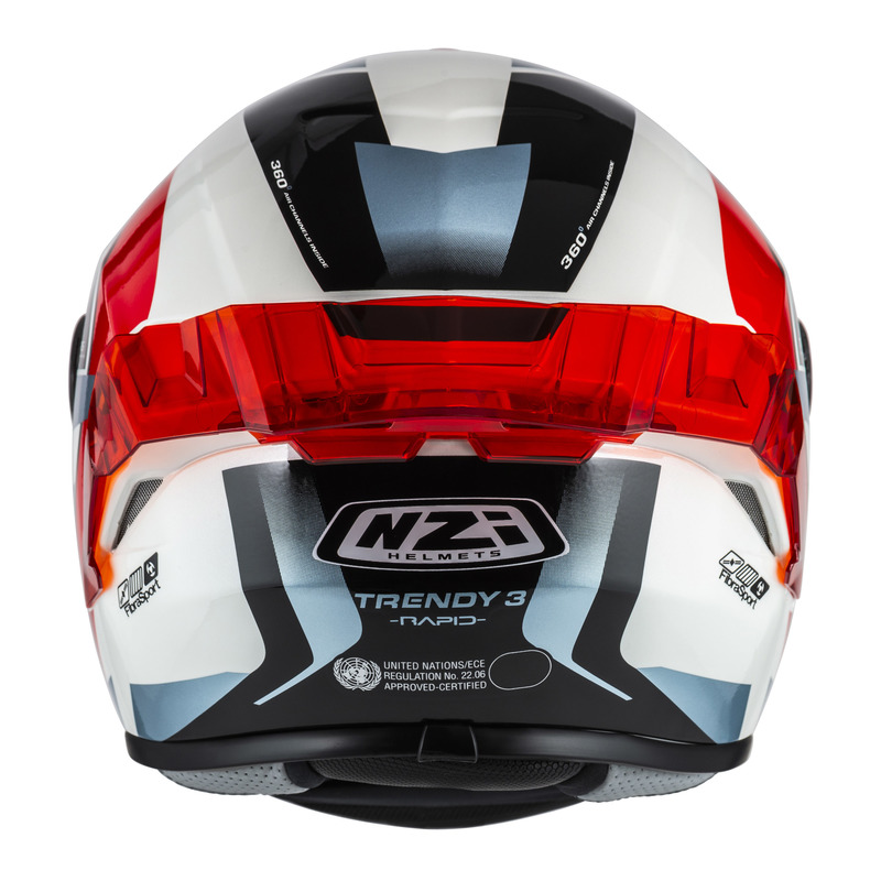 KASK MOTOCYKLOWY NZI TRENDY STREAM RAPID WHITE RED BLUE RED S