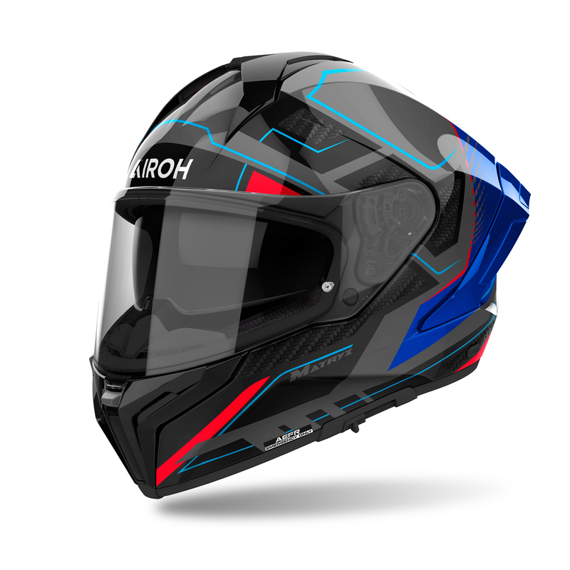 KASK MOTOCYKLOWY AIROH MATRYX ROCKET BLUE RED GLOSS XS