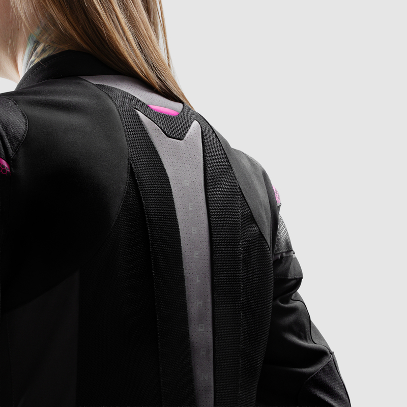 KURTKA MOTOCYKLOWA TEKSTYLNA DAMSKA REBELHORN HIFLOW 5 BLACK GREY FLUO PINK WXS