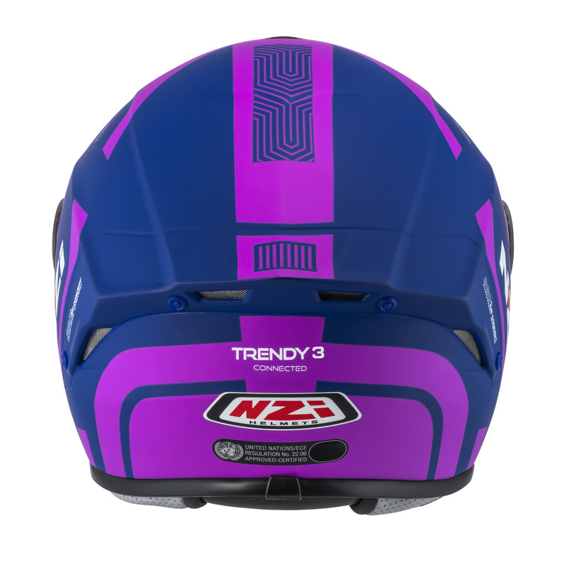 KASK MOTOCYKLOWY NZI TRENDY STREAM CONNECTED DARK BLUE PINK MATT S