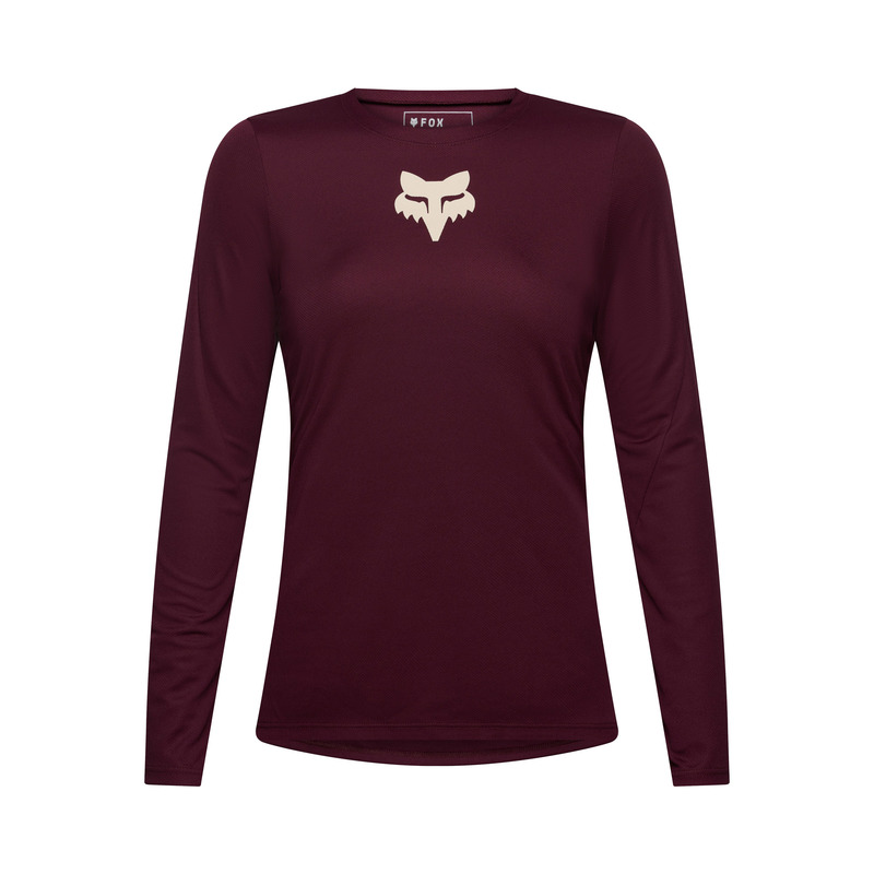 KOSZULKA ROWEROWA Z DŁUGIM RĘKAWEM DAMSKA FOX RANGER HEAD DARK MAROON XL