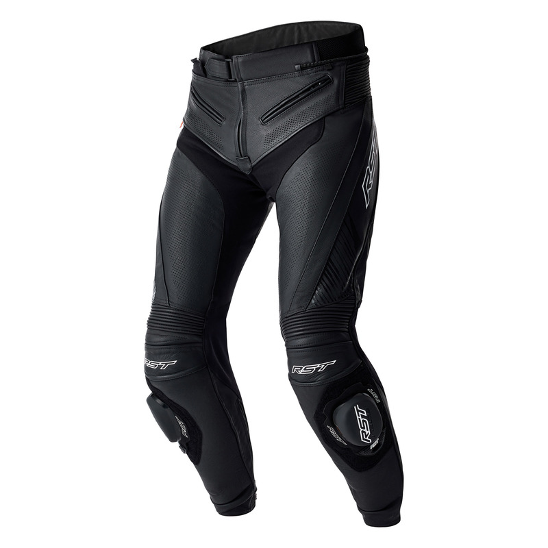 SPODNIE MOTOCYKLOWE SKÓRZANE RST TRACTECH EVO D3O BLACK WHITE 3XL