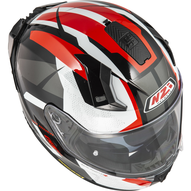 KASK MOTOCYKLOWY NZI GO RIDER STREAM DUO TRIDENT BLACK GREY RED XXL