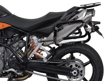 ZESTAW KUFRÓW BOCZNYCH TRAX ADV I STELAŻY SW-MOTECH KTM 990 SM/SM-T/SM-R/950 SM BLACK 37/37L